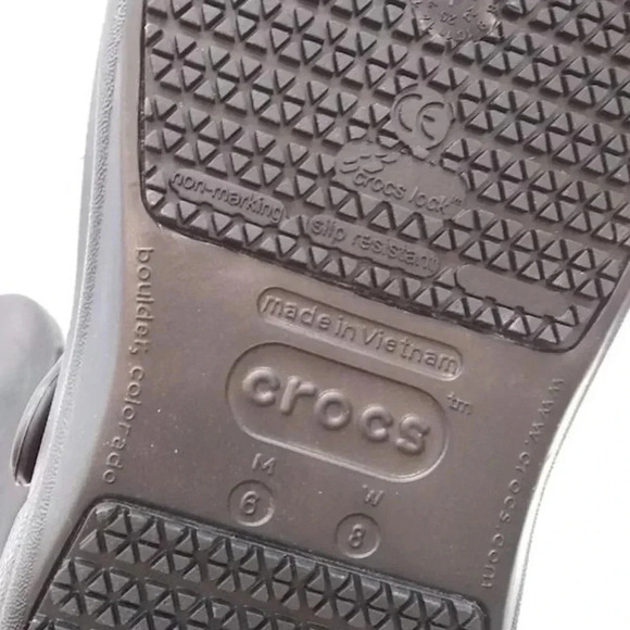 Black Crocs Bistro Slip Resistant Work Shoes W8 M6 - Picture 6 of 6